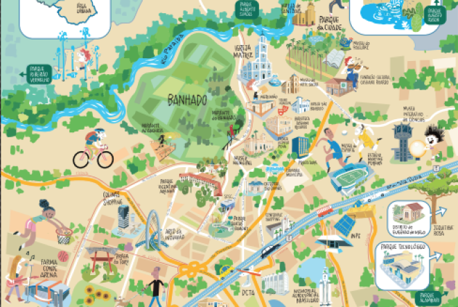 Mapa Turístico Ilustrativo de São José dos Campos: Explore a Cidade de Forma Prática e Divertida!